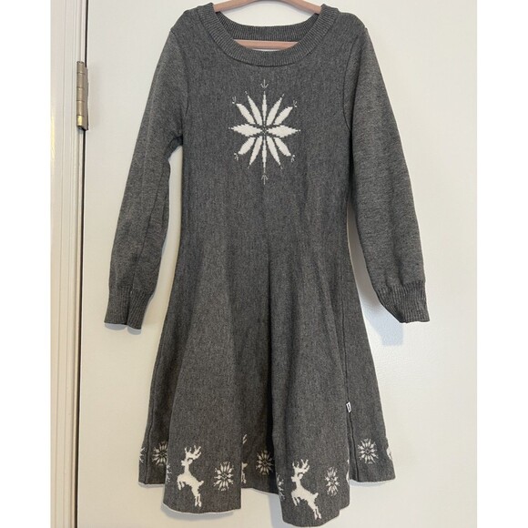 Little Sleepies Girls 7 Snowflake Sweater Dress Bamboo Cotton Winter Holiday - Picture 1 of 3